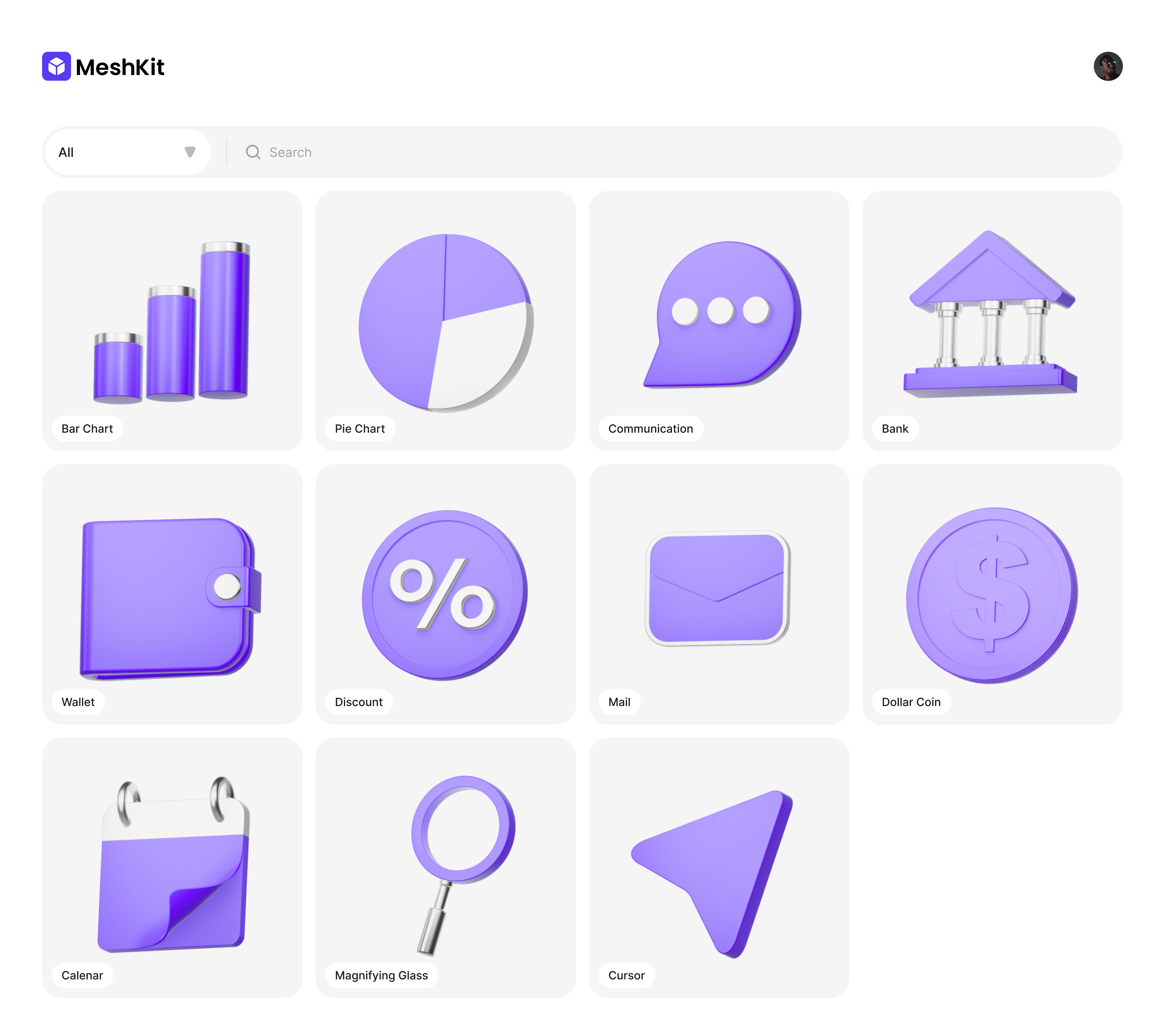 MeshKit icon library interface